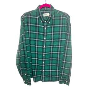 Wellen 100% Organic Cotton Premium Green and Black Plaid Flannel Shirt